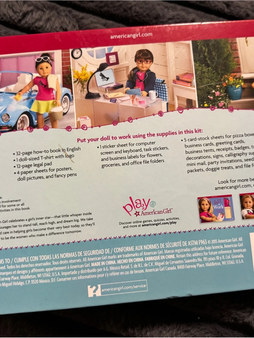 American Girl Doll at Work Playset - Pink, Yellow, Purple